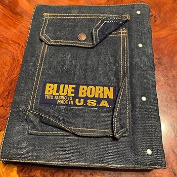 希少　made in USA濃紺デニムカバーノート　スコビルボタン Amazon.co.jp: 希少 made in USA濃紺デニムカバーノート